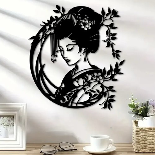 Geisha metal wall art - geisha, japanese