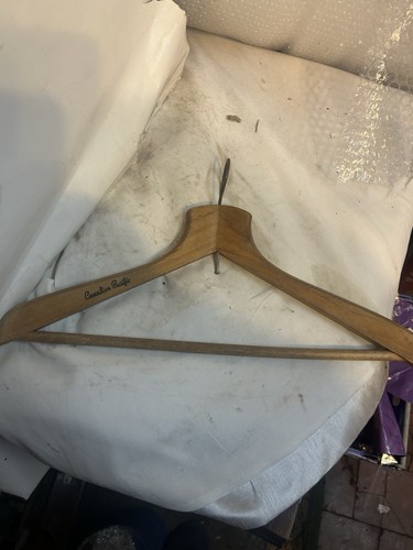 Vintage wooden coat hanger - coat,