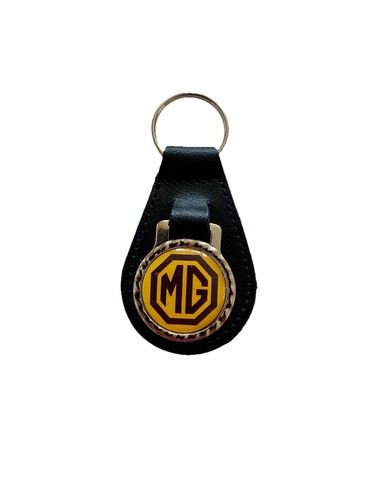 Black leather keyring fob - keyring/,