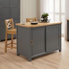 Marbury Slate Grey Kitchen Island Counter with Bar Top SLIGHT SECONDS-SLA66-F335