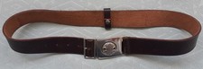 Vintage Boy Scout Leather belt, 1970s, metal buckle, well loved.