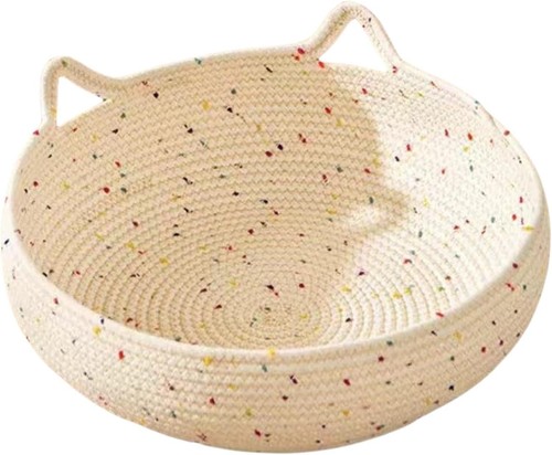 Hand woven cat bed round - hand,