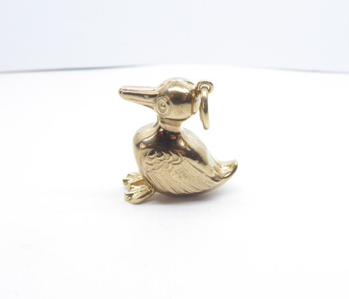 9ct gold charm duck vintage - gold,