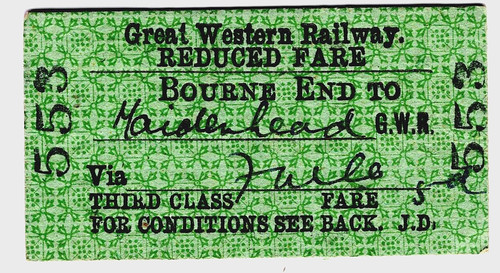Railway ticket bourne - g.w.r.:,
