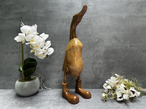 Duck ornament bamboo root wood - duck,