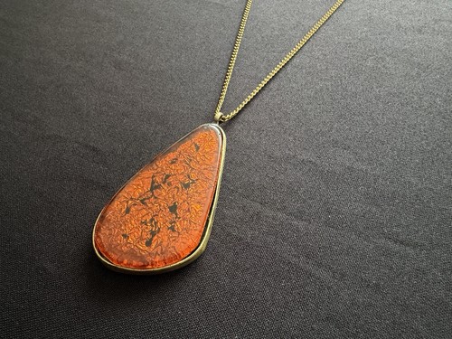 Vintage orange foil glass - orange,