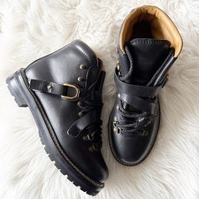 RALPH LAUREN Purple Label black leather Dimicia Wellington hand-burnished boots