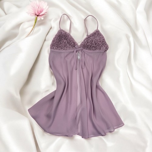 Lilac purple sheer open front - purple,