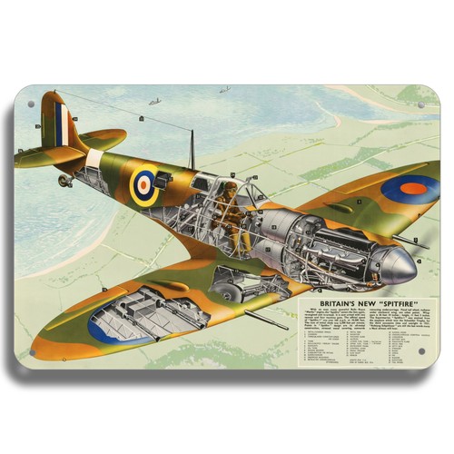 Vintage ww2 spitfire diagram - spitfire,