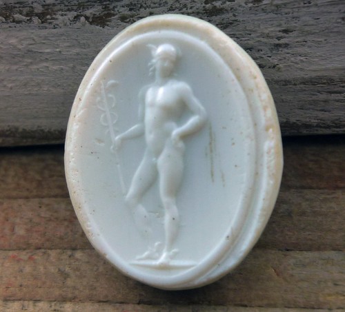 Antique white glass cameo - glass,
