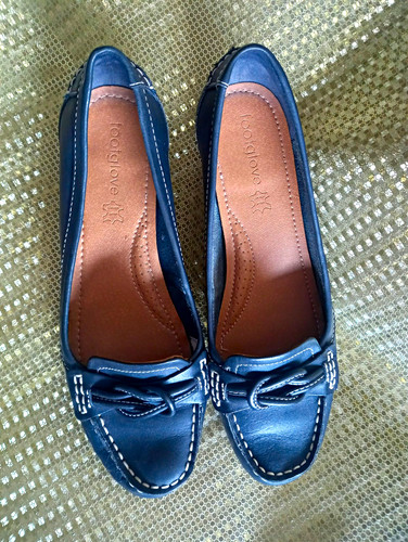 Footglove navy leather - leather, loafer
