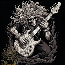 Heavy Metal Rock Skull Guitar