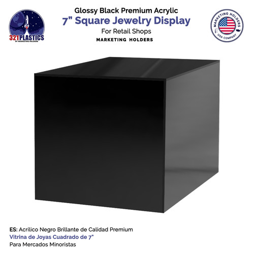 Black jewelry cube - black, 7"