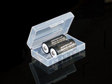 2x Ampsplus 18350 1200mAh Batteries 3.7V IMR 10A Button Top Rechargeable & case