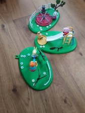 PEPPA PIG PLAYGROUND  SET OF THREE RIDES WITH SEE SAW, ROUNDABOUT, SLIDE AND 6 P