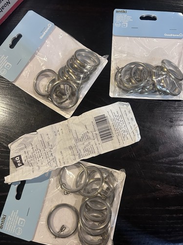 Brass curtain pole rings - brass, (b&q)
