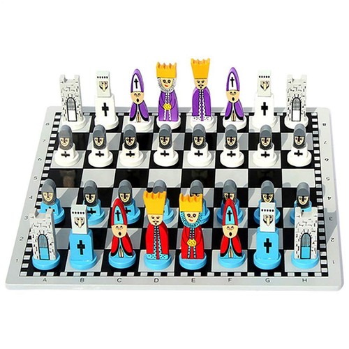 Wooden chess set cartoon - set,