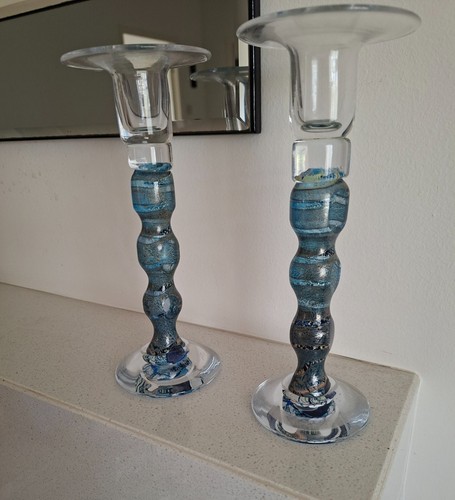 Glass candlesticks - 2,