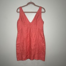 Banana Republic Lina Linen Mini Dress Pink Size 10 Lagenlook Vacation Beach NWT