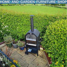 Stainless Steel Charcoal Pizza Oven Outdoor 2 Tier BBQ Smoker Grill Garden Use