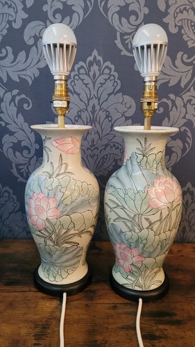 Ceramic table lamp wood - table,