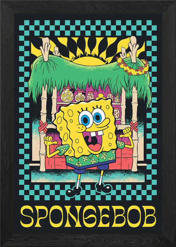 Spongebob tiki bar framed - spongebob's,