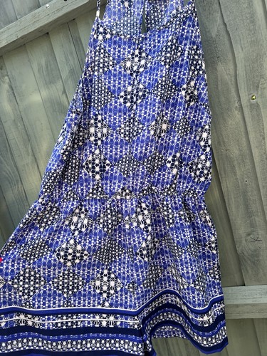 Blue white printed - blue,
