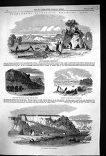 Old 1858 Mississippi River Sioux Encampment Fort Snelling Bluffs Prai Victorian