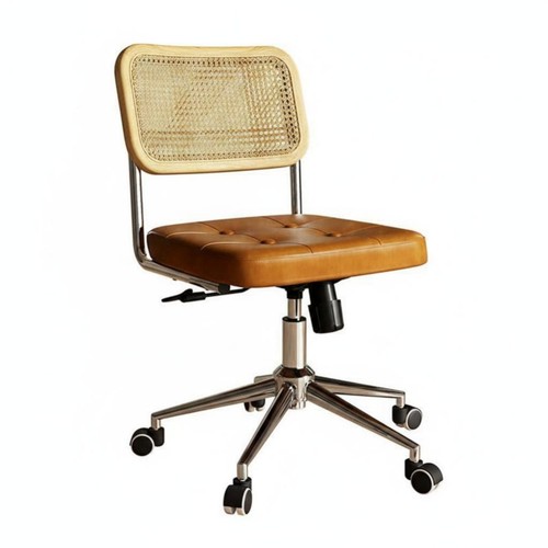 Rattan back swivel chair faux - rattan,