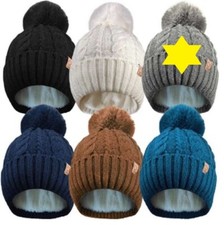 Ladies Womens Yarn Winter Pom