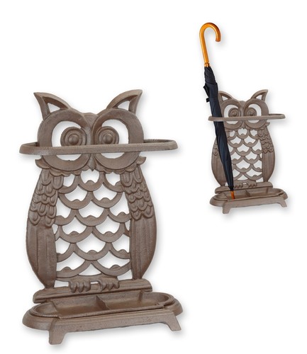 Cast iron owl umbrella - cast,