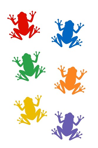Rainbow frogs decals colourful - rainbow,