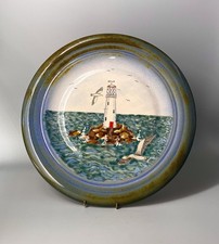 Cobridge Stoneware Gull Rock Huge 36cm Charger Plaque By Anji Davenport c2000