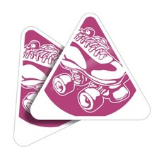 2x Triangle Shape Vinyl Stickers Roller Skates Boots Retro 80's Disco #56112