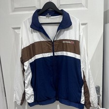 Vintage Reebok Hooded Jacket Union Jack Logo Mesh Lined Zip Up Mens  Size M