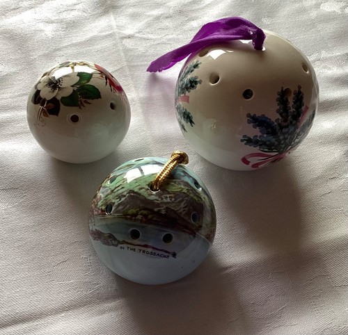 Vintage ceramic pomanders - ceramic,