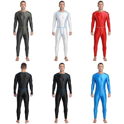 Mens bodysuit shiny overalls - mens,