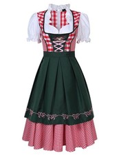 Womens German Bavarian Dirndl Dress Apron Oktoberfest Fancy Beer Maid Costume