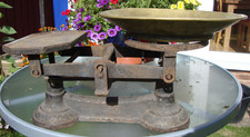 Vintage Balance Weighing Scales And Metric Weights.