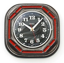 Vintage 22cm Ceramic Wall Clock - Retro Mid Century Grey Fat Lava German Gift