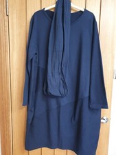 New Collection Made in Italy navy t-shirt baloon dress, size L , 16 / 18 Bnwot
