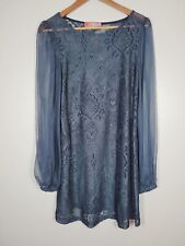 NEXT RUNWAY DRESS MEDIUM BLACK SHEER GOTHIC LACE PARTY 33" Long CA87