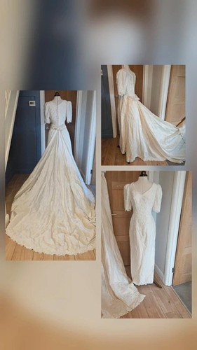 Vintage silk wedding dress