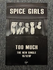 RARE ORIGINAL  38x25.5cm RECORD STORE POSTER - SPICE GIRLS - TOO MUCH  (1997)