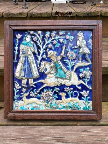 Large antique qajar ceramic - large,