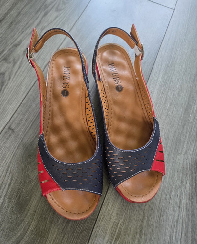 Pavers red navy leather - red/navy,