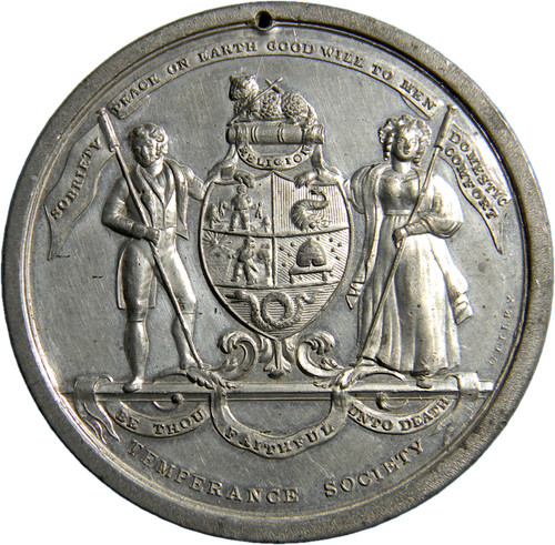 1833 temperance society medal - temperance,