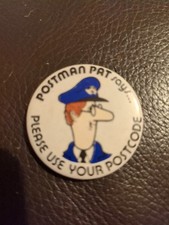 Pat Postman Pin Badge Please Use Your Postcode