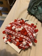 Vintage Sewing Trim Edging Haberdashery Collectable red and white pompom