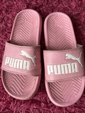 Pink PUMA Sliders Uk Size 5 Eur 38 Women's Girls Summer Pool Beach